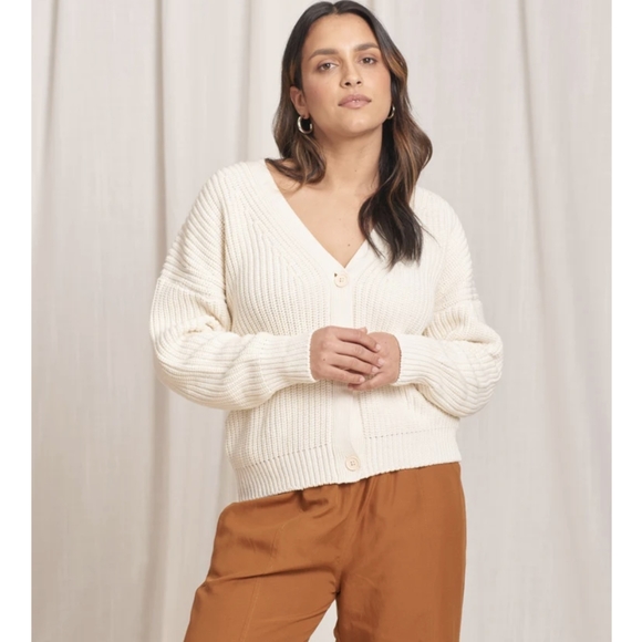 🆕 Tradlands Shelter Cotton Cardigan BIRCH cream small - Picture 4 of 6